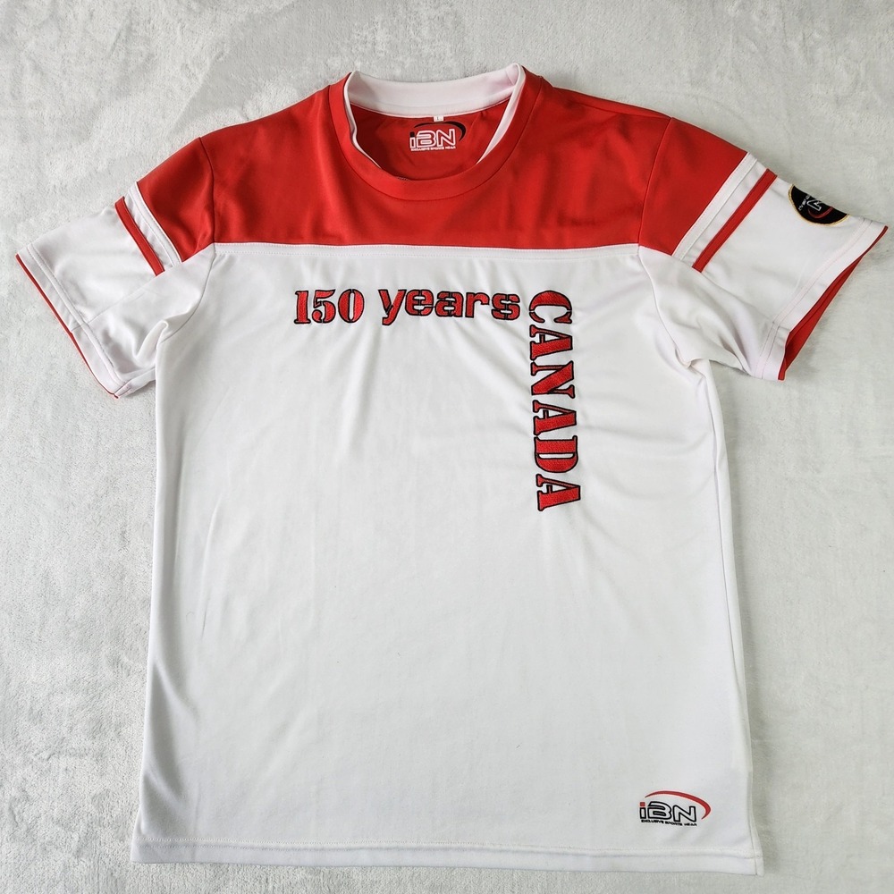 CANADA 150th Anniversary Shirt IBN Red White Maple Leaf Mens Large Sports Jersey